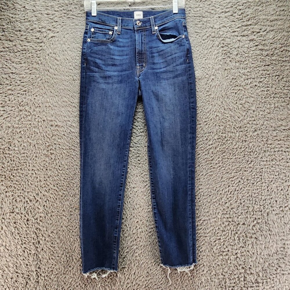 Edwin Jeans Womens 27 Blue Deja Blue Mid-Rise Skinny Cotton Blend USA